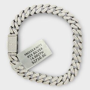 Men’s Moissanite .925 Silver Cuban Link Bracelet